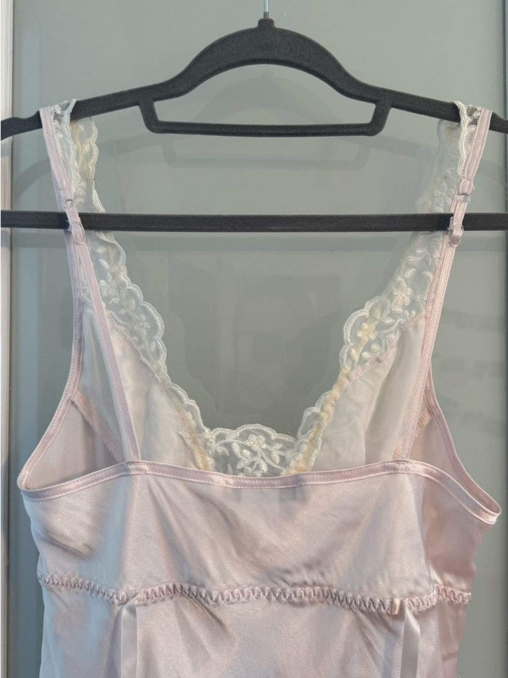 Fairycore Angelcore Pink Satin Lace Slip Dress Babydoll Nightgown Coquette Y2K - Picture 5 of 7